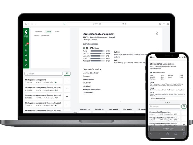 Image of Biddit.app Course Ratings